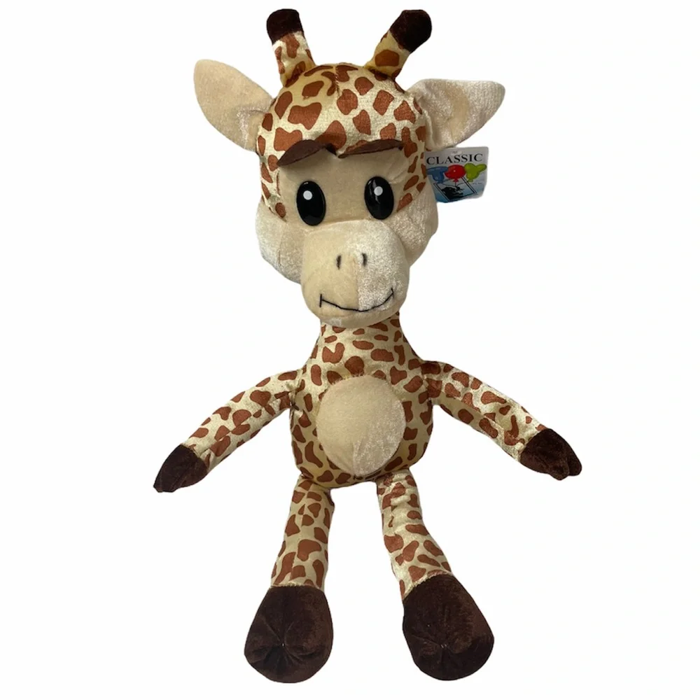 Giraffe Plush Toys Collectible Safari Zoo Stuffed Animal Soft Brown Cream Tan